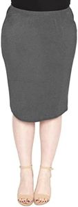 Women's Plus Size MIDI Skirt Charcoal Gray 2X