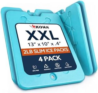 Kona Large Ice Packs for Coolers - Slim Space Saving Design - 25 Minute Freeze Time (4)