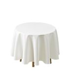 Urby 72'' White Round Tablecloth for 2-3ft Round Cocktail Table or Coffee Table, Mantel Redondo para Mesa De 4 Sillas, Ideal for Party, Wedding, Banquet and Events.