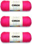 Caron Simply Soft Neon Pink Yarn - 