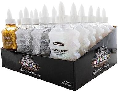 BAZIC Products Glitter Glue Tube – 3 Assorted Metallic Colors, Non-Toxic Washable Glitter Glue for Arts, Crafts, DIY, and Party Projects, 6.76 oz/Pack, 24 Packs