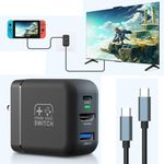 TreasLin Switch Dock Charger 30W Charger Dock for Nintendo Switch/Switch OLED Portable Dock Adapter with USB C 3.1 Port for Switch TV Dock 4K 60Hz Output Power Supply Dock for Swtich USB Hub(Black)