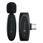 Portronics Dash 7 Ai Omnidirectional Type C Wireless Microphone, Ai Enabled Noise Cancellation, Plug & Play, Lapel Wireless Mic for Video Recording, Supports Type C Android, iPhone, Camera(Black)
