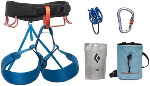Black Diamond Mens Momentum Rock Climbing Harness - Complete ATC-XP Package, Kingfisher 24, Medium, BD6500070000MD_1