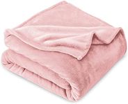 VAS COLLECTION® Premium Plush Single Blanket | 300 GSM Lightweight Cozy Soft for Bed, Sofa, Couch, Travel & Camping| 150x220 cm or 60X86 inches | Pink | Flannel