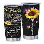 to My Daughter Coffee Tumbler Stainless Steel Mug Cups Daughter Gifts from Mom Dad, Birthday Gifts for Daughter Adult from Mother 20 OZ