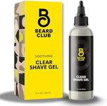 The Beard Club Clear Shaving Gel for Men – Hydrating Mens Shave Cream for Sensitive Skin – Precise Line Ups & Smooth Shaving – Transparent Shave Gel for Men – Sativa Seed, Licorice & Radish Root 8oz
