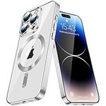 IMEIKONST Magnetic Case for iPhone 11 Pro Max with MagSafe Wireless Charging, Clear Back Anti-Fingerprint Scratch Camera Protector Slim Fit Cell Phone Case Crystal for iPhone 11 Pro Max. Silver YIX