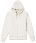 Amazon Essentials Men's Sherpa-Lined Full-Zip Hooded Fleece Sweatshirt, Off-White, Large