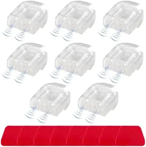 Yourkar 8 PCS Deer Whistles, Deer Warning Devices with Waterproof Adhesive Tapes, Car Save Deer Whistles Avoids Collisions Suitable for Vehicles, Trucks, SUVs, Car Accessories (Transparent)