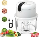 Electric Mini Food Chopper,300ML Wireless Portable Meat Grinder,Garlic Chopper with USB Charging Mini Onion Veg Cutter,Food Processor for Chili/Vegetable/Nuts/Fruits/Peppers/Meat (300ML)