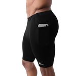 CompressionZ Compression Shorts Men with Pockets - Performance Sport Spandex Compression Underwear 8" (Black, L)