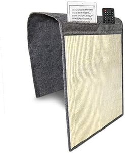 Navaris Tappeto Tira-Graffi Artigli Gatto - Rivestimento Bracciolo Divano - Cover Poltrona e Tasche Porta-Oggetti - Protezione Laterale Grigio Scuro