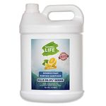 NATURAL LIFE FDA Approved Disinfectant Surface Sanitizer, Multi-Surface Degreaser, Non Toxic, Baby & Pet Safe, Kills 99.9% Germs Protection, Hygenic - Family Pack - 5 Litre