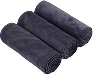 HIDMD Microfibre Sweat Towels Gym Towels Fast Drying & Absorbent Workout Sports Towels for Gym Fitness,Yoga, Camping 3-Pack 40cm X80cm GREY