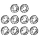 uxcell MF84ZZ Flanged Ball Bearing 4x8x3mm Double Shielded Chrome Steel Flange Bearings, 10pcs