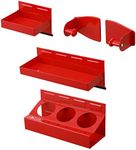 AIRTOON Magnetic Toolbox Tray Set, 4-Piece Magnetic Tool Box Holder, Holds Tools Securely in Place, Powerful Magnetic Tray Set for Shop or Garage, Red