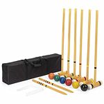 Crown Sporting Goods SCRQ-001 Six Player Deluxe Croquet Set with Sturdy Black Carrying Bag