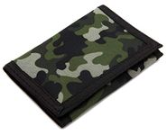 RFID Slim Camouflage Wallet/Trifold Canvas Outdoor Sports Wallet for Boys & Kids - Green