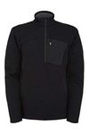 Spyder Men's Bandit Hybrid 1/2 Zip Mid Layer Jacket, Black, Large