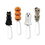 Supreme Housewares Cheese and Butter Spreader Knives Halloween Decor 4-Piece Hand Painted Resin Handle with Stainless Steel Blade Multipurpose Cheese Spreader Set (Halloween)