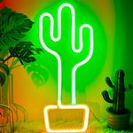 YIVIYAR Cactus Lights Neon Light Sign Cactus Neon Light Cactus Neon Signs LED Neon Wall Lights Neon Light Signs Neon Light for Boys Neon Lights for Bedroom Bar Party Decoration