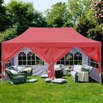 20x10 ft Pop Up Canopy Party, Wedding, Camping Tent Instant Folding Portable Shelter with 6 Removable Side Walls