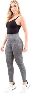 LT.ROSE 21838 High Waisted Butt Lifter Leggings for Women | Pantalones Deportivos Levanta Cola Gray S