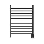 Amba RWH-SMB Radiant Straight 10 Bar Plug In Corded Heated Bathroom Rack Towel Warmer for Bathroom or Laundry Room, Matte Black