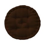 M-TEXITO Round Floor Cushions, Large Sitting Cushion, Cotton Cushion, Garden Cushion, Box Cushion for Sofa, Pooja, Yoga, Balcony (Pack of 1) (18 * 18 in, Brown)