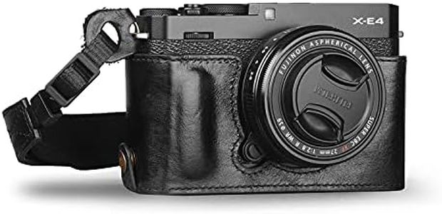 MegaGear Ever Ready Genuine Leather Camera Half Case Compatible with Fujifilm X Series X-E4, Black (MG1981)