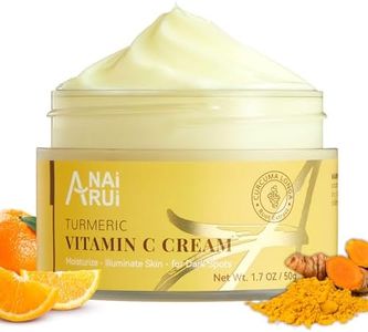 ANAiRUi Crème visage au curcuma et à la vitamine C, crème hydratante au collagène pour les peaux sèches pour les taches sombres, les rides, l'anti-âge et l'uniformisation du teint 50g