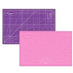 Headley Tools 12 x 18 Inch Thickened Self Healing Cutting Mat, A3 Rotary Cutting Sewing Mat for Crafts, Double Sided 5-Ply Cutting Board for Fabric Quilting Patchwork Arts Hobby Project, Pink/Purple