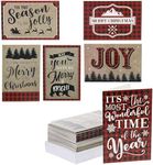 48 Pack Merry Christmas Cards with Envelopes 4x6, Festive Holiday Greeting Card for Xmas, 6 Red Plaid Designs