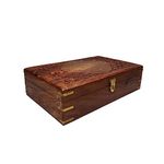 Wooded Home -"Hand Carved Sheesham Wooden Jewelry Box - Vintage Ornament Storage for Women & Girls Big Decorative Box for Gold Jewelry Intricate Carvings Ideal Gift Item