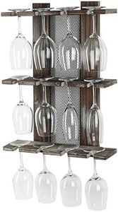 J JACKCUBE DESIGN Wine Glass Rack Wall Mounted, 12 Glassware Holder Rack Stemware Display Drying Storage For Kitchen Home Bar Decor - MK583A