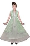 Doll Fashion Maxi/Full Length Festive/Wedding Flower Gown Dress for Girls in Green_8-9 Years