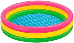 INTEX 57412 Sunset Glow Inflatable Pool, 114cm x 25cm, 3-Ring Kiddie Pool for Toddlers, Easy Inflation and Deflation, Summer Fun Essential, 136L Capacity