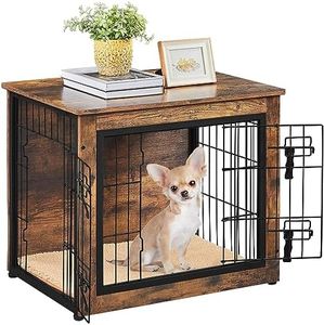 Yaheetech Jaula para Perros Casa para Mascotas con 2 Puerta Jaula Madera con Almahadilla Extraíble 51X69X61 cm Marrón