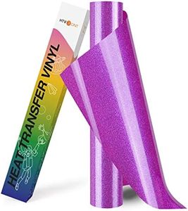 HTVRONT Purple Glitter HTV Heat Transfer Vinyl Rolls - 10" x 8ft Glitter HTV Vinyl for T-Shirts, Iron on Vinyl for All Cutter Machines - Easy to Cut & Weed (Dark Purple Glitter)