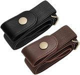 SUOSDEY No Buckle Elastic Stretch Belts for Men and Women, Comfortable Invisible Belts for Jeans Pants (I-Black+Coffee, S-M:Waist size 24''-34'')