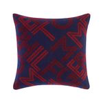 Tommy Hilfiger TH Textured Type Decorative Pillow, 20 X 20 Inch, Red