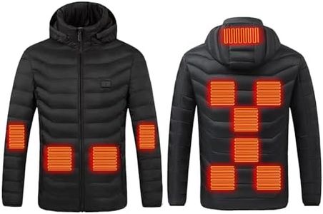 AEPTDEO Heated Jackets for Men Women Windproof Multi-Zone Heating Winter Coats Detachable Hood USB Charging Jacket Unisex