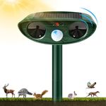 Solar Cat Repellent, Solar Powered Ultrasonic Animal Repeller and Cat Deterrents with PIR Motion Sensor, Waterproof Scarer Animal Repellent for Garden Yard Squirrels Cats Rats Fox