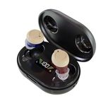 HP SOUND PLUS HEARING AID Wireless Hearing Aid Machine for Old Age with Auto Noise Cancellation Ear Bud Sound Enhancement Rechargeable Amplifier Hearing Aid BLACK (Blue & Red)