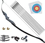 D&Q Recurve Bow and Arrow Archery Set for Adult Junior Beginner Outdoor Training Target Practice Toy 30 40Lbs Takedown Bow Kit with Arrows Target Faces Left Right Hand (30lbs)