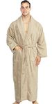 turkishtowels Mens and Womens Original Terry Shawl Turkish Bathrobe, X-Large - Taupe