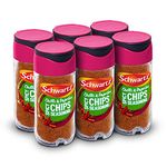 Schwartz Chilli & Paprika Spicy Chips Seasoning 47 G |Jar| Pack of 6| Expertly Blended Mix of Chillies, Black Pepper & Paprika | Great for Spicing Up Pan-Fried Chicken, Potatoes and Roasted Vegetables