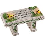 Collections Etc Solar Powered LED Outdoor Garden Memorial Bench with Heartwarming Inscription - Perfect Faux Stone Plaque Statue to Remember Loved Ones 12" L x 5 1/2" W x 5 1/4" H