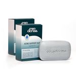 Easyderma Anti Bacterial Bath Body Soap-Sulphate & Paraben Free, Anti Acne Soap for Body, pH 5.5 Tea Tree Oil, Aloe Vera, Bamboo Charcoal, Bath Soap for Men, Women for Acne-Prone, Oily Skin, Pack of 2